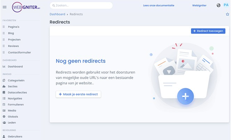 angular cms webigniter redirects